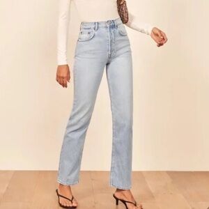 Reformation Cynthia High Rise Light Blue Denim Jeans